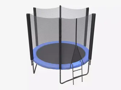 Outdoor Trampoline with Safety Net 3D model