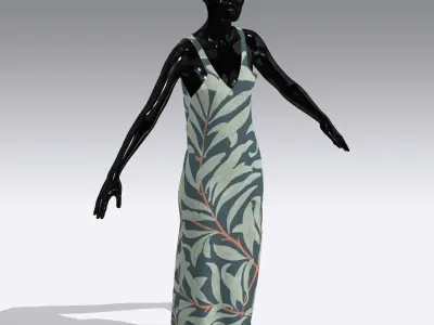 Woman Cloth Dress Low-poly 3D model