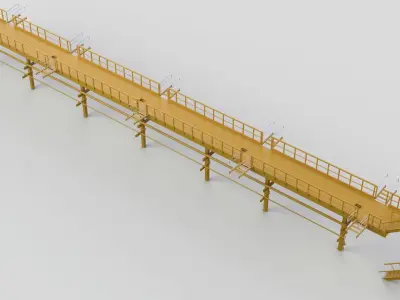 Staircase conveyor belt 3D model