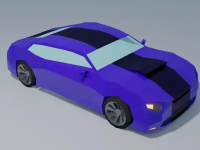 Sports car low poly Low-poly 3D model