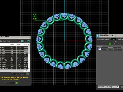 U Shaped Eternity Ring 3 point 3 mm stone size swiss 18 and EU58 3D print model