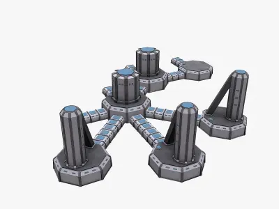 Sci-Fi Factory Low-poly 3D model