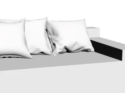 Five dark sofa cushions 3D model
