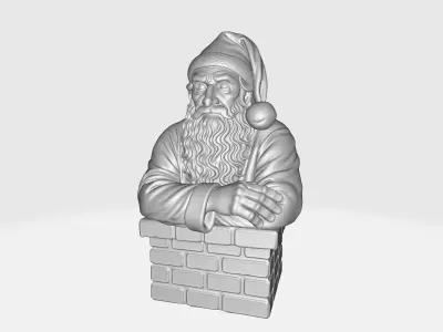 Santa Claus Chimney Bust Christmas Decoration 3D print model