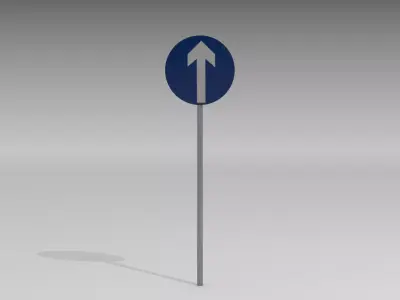 Go straight sign 3D model