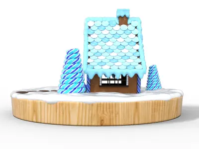 Gingerbread House Low-poly 3D model