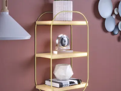 Decorative Shelf Coffee table set 3D model