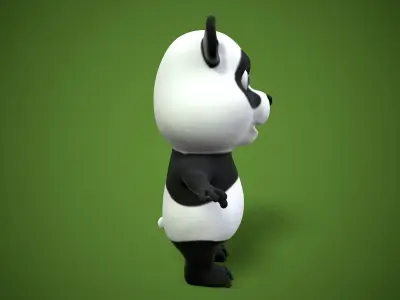 cartoon panda bear Low-poly 3D model