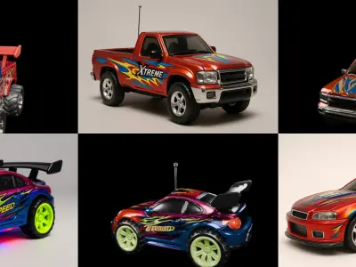Controled Car bundle 6 pack 100 glb 3D model