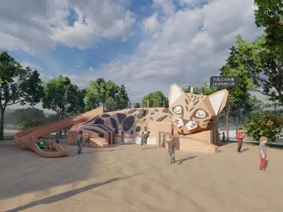 Leopard Cat Children play equipment 3D model