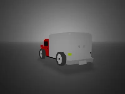 Truck Voxel Low-poly 3D model