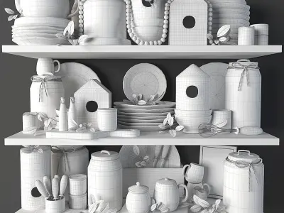 Kitchen decoration set 3D model