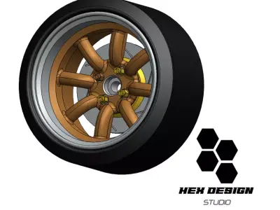 Watanabe wheels 8 spoke wheels 3D print model