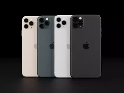 Apple iPhone 11 Pro Max In All Official Colors  and Dimensions Low-poly 3D model