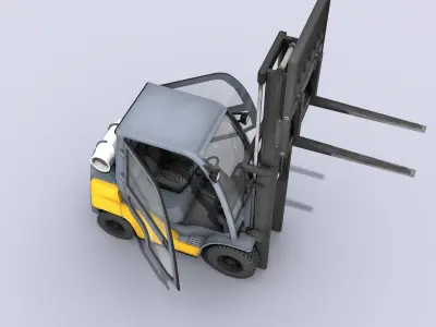 Industrial Forklift Low-poly 3D model