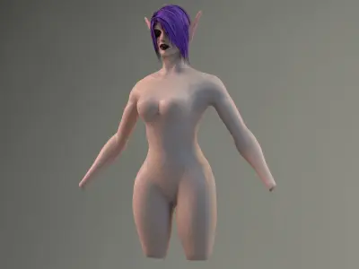 Elf Female Body Set Low-poly 3D model