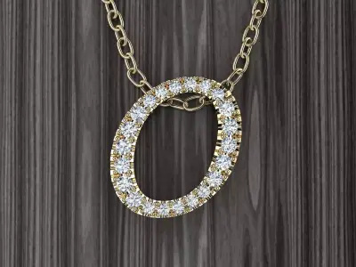 Jewelry Alphabet Pendant O 3D print model