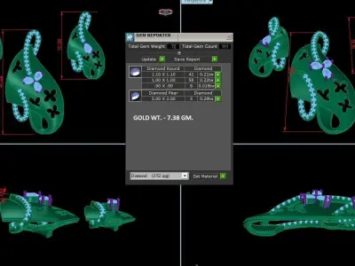 Pendant Earrings combo - 1130 3D print model