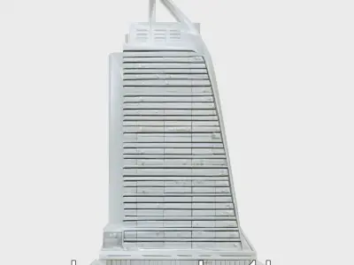 Futuristic Skyscraper Architectural Model Low-poly 3D model