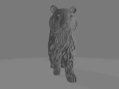 Intricate Layered Tiger Sculpture 3D print model