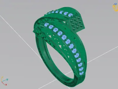 Two Head Women Ring 3DM Womens Ring 3d models 3D print model 3D print model 4