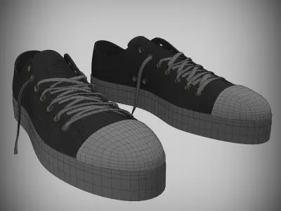 sneakers M9166 ALLSTAR OX BLACK00 Free low-poly 3D model