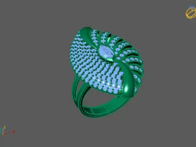 STL 3DM Print Ready Women Diamond Ring Lightweight Printable  3D print model 175