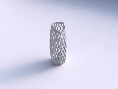 Vase arc hexagon with bubble grid lattice 3D print model