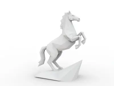 Low Poly Horse Statue Ready for 3D Printing 3D print model