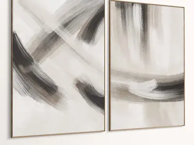 Plaster Two Photo Frame 434 Low-poly 3D model