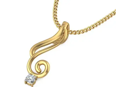 Solitaire Women Pendant 3dm STL OBJ FBX Renders Details 3D print model 61