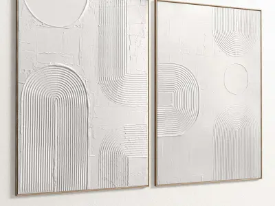 Plaster Two Photo Frame 261 Low-poly 3D model