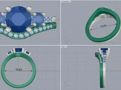 ring woman  3D print model 123