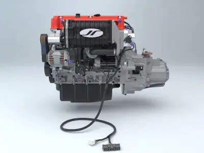 Honda K Series Engine K20 K24 Low-poly 3D model
