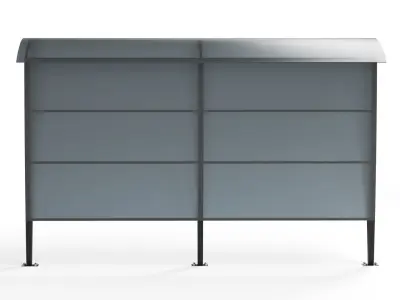 Canopy bus shelter with roof 3D model