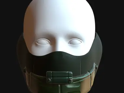 Gas mask helmet 3d model scifi Low-poly  Low-poly 3D model 100