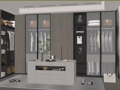 Modern Light Luxury Cloakroom 3D model