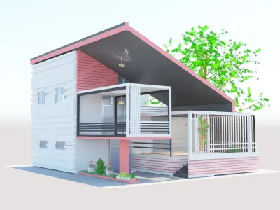 Exterior  Modern House Free 3D model
