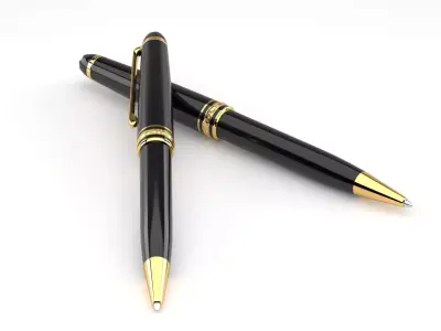 Original Montblanc Meisterstuck Gold-Coated Classique Pen Low-poly 3D model