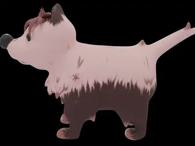 Dog toon style 1 Low-poly 3D model