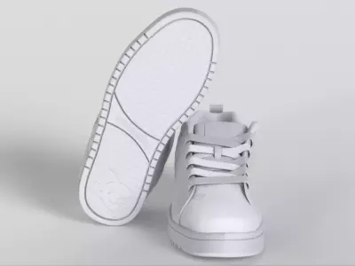 Dc Court Graffik Dc Grey Sneakers  Low-poly 3D model