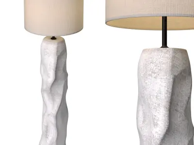 Stone Wabi-Sabi Sculptural Design Japane style Modern Floor Lamp 3D model
