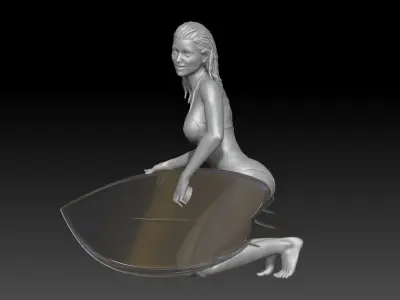 surf girl pose 3 3D print model