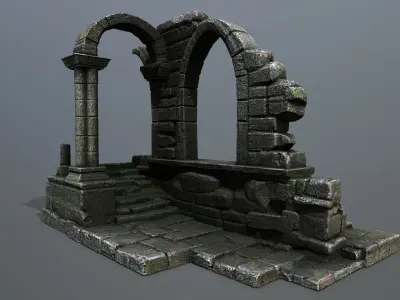 Ruin Gate Low-poly 3D model