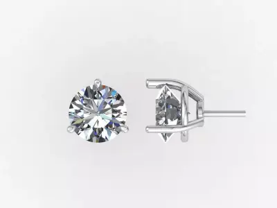 Diamond Jewelry Stud Earrings 15mm 3D print model