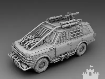 Reinforced pickup truck 3D print model