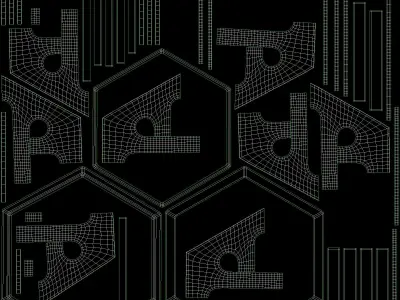 Decorative carved planks 3D model