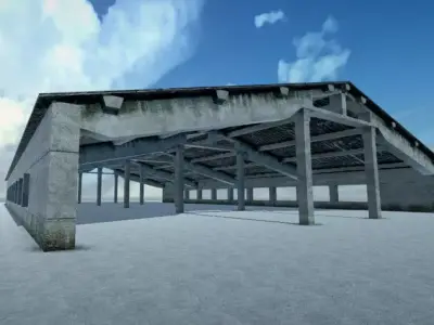 Farmhouse Ruined Low-poly 3D model