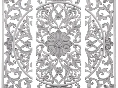3 Piece 3D Medallion Wall Decor Set 3D model