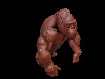Gorilla Animal Sculpture 3D print model buy